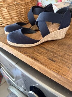 St. John's Bay Navy Espadrille Wedge Sandals